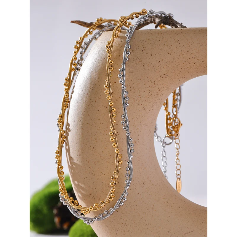 Stainless Steel Chain Twine Fashion Collar Handmade Waterproof Necklace Jewelry