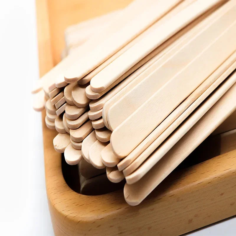 100 Pcs Wooden Popsicle Sticks for DIY Ice Cream, Crafts & Cake Decorating