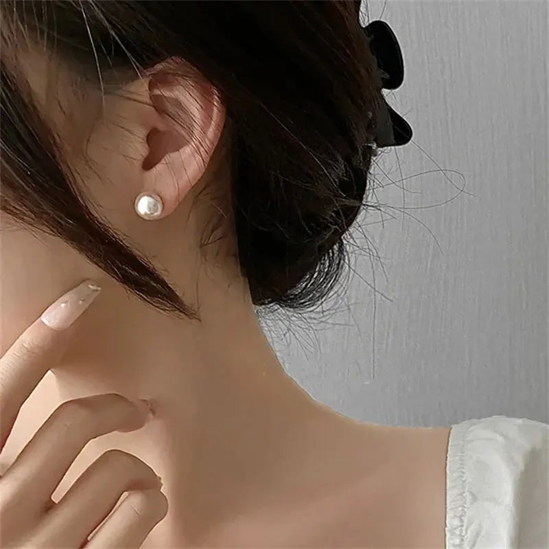 Sterling Silver Pearl Earrings 4-14mm Stud Jewelry for Women Gift