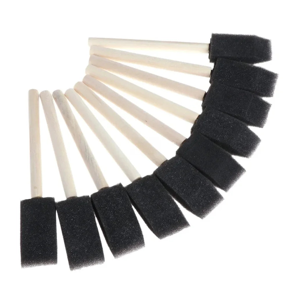 Set of 10/20 Foam Paint Brushes for Varnishes & Staining - Reusable Sponge Brushes with Wood Handles