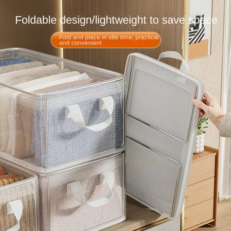 Solid Steel Frame Waterproof PVC Storage Box for Clothing Organization