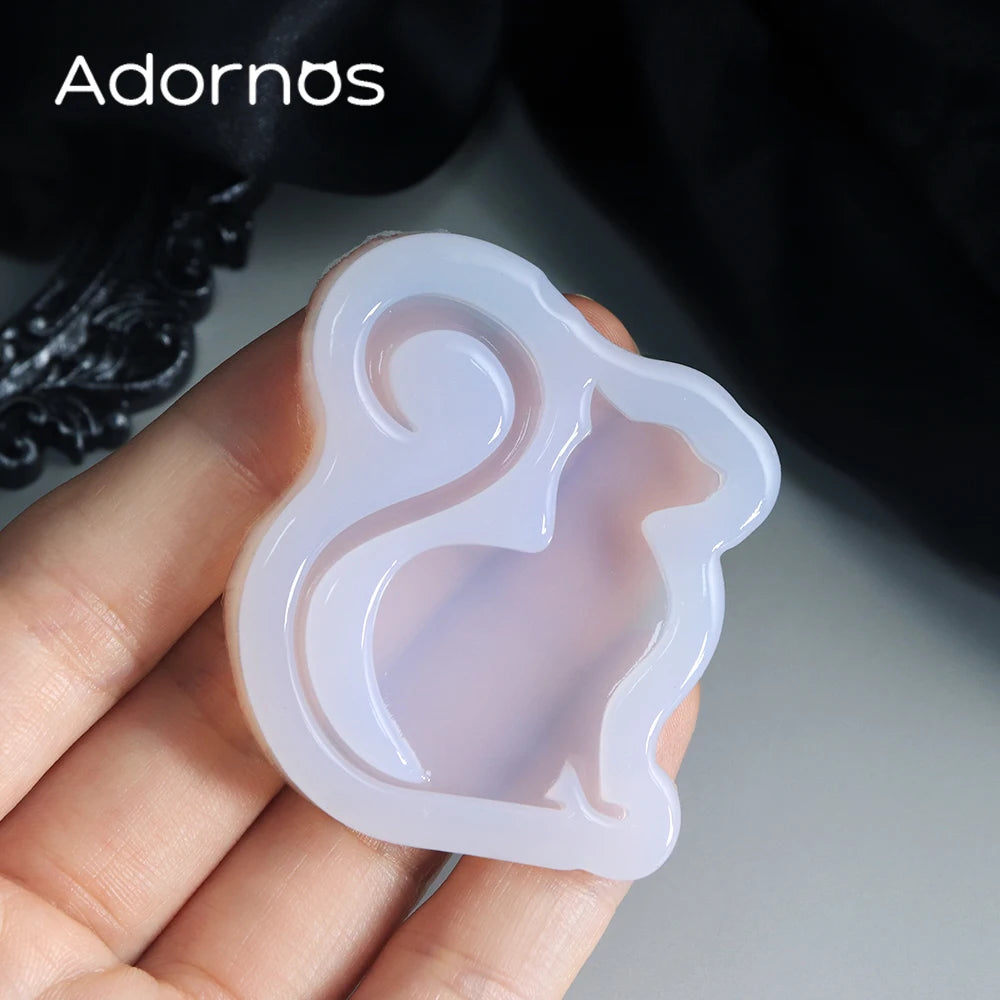 Halloween Resin Silicone Molds Kitten Cat Jewelry & Keychain Crafting Mold