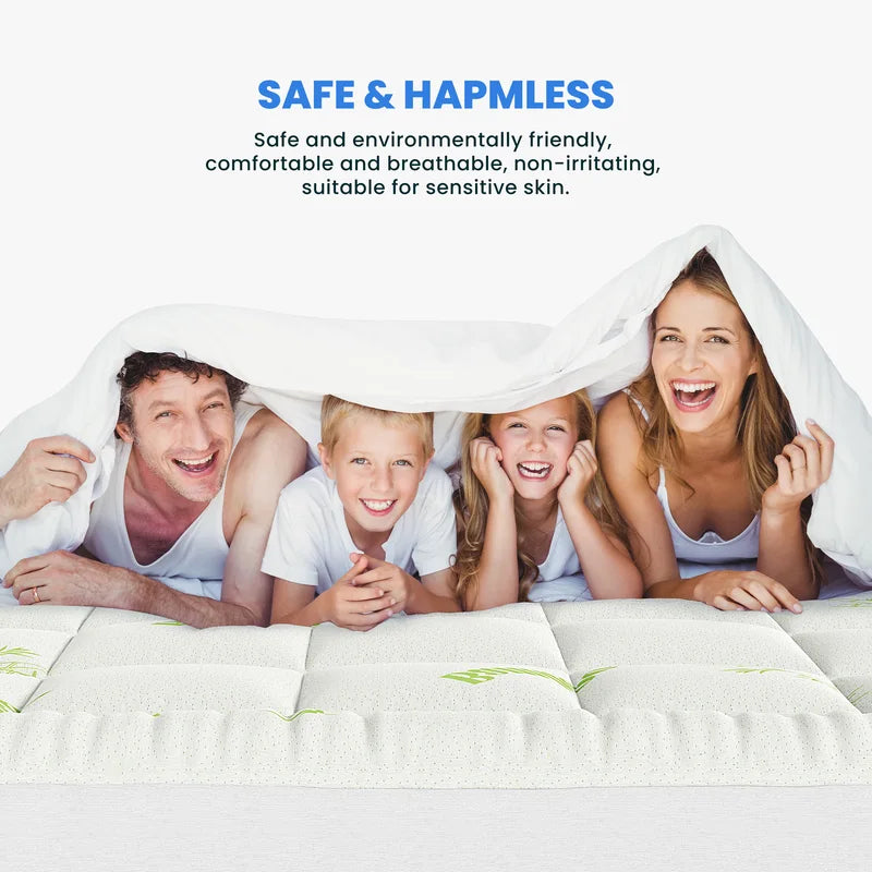 Ultra Soft Bamboo Visco Mattress Topper with Breathable Cooling Gel - Multiple Sizes