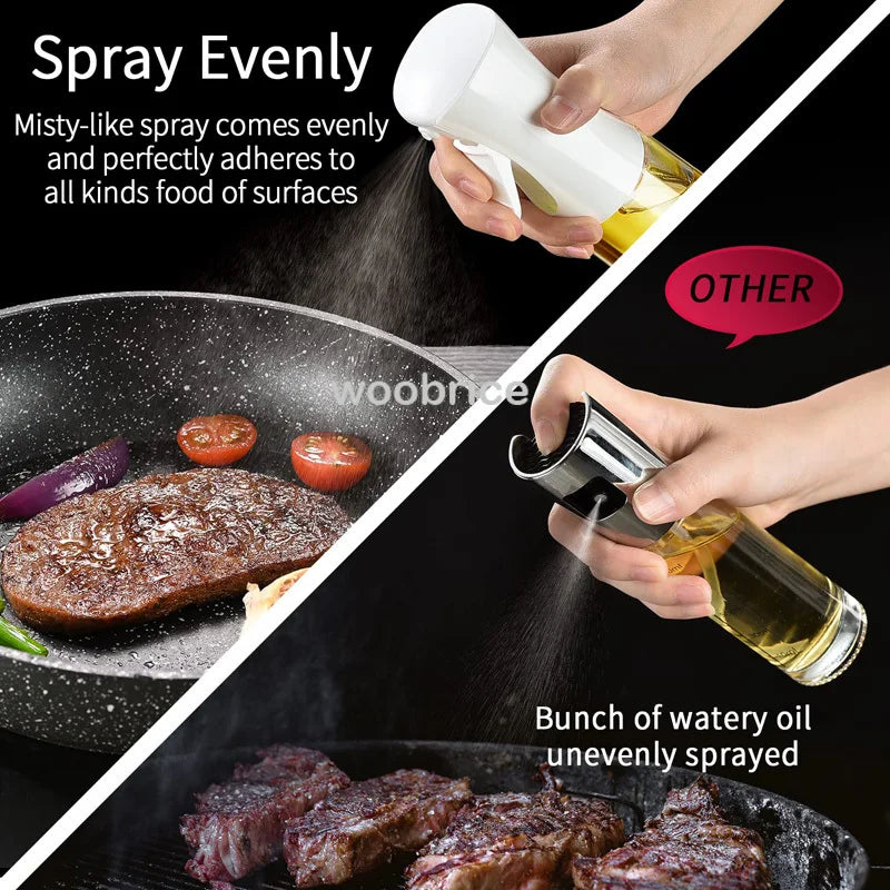 Oil Spray Dispenser for Kitchen Cooking & BBQ - 200/300/500ml Nebulizer Spray Bottle