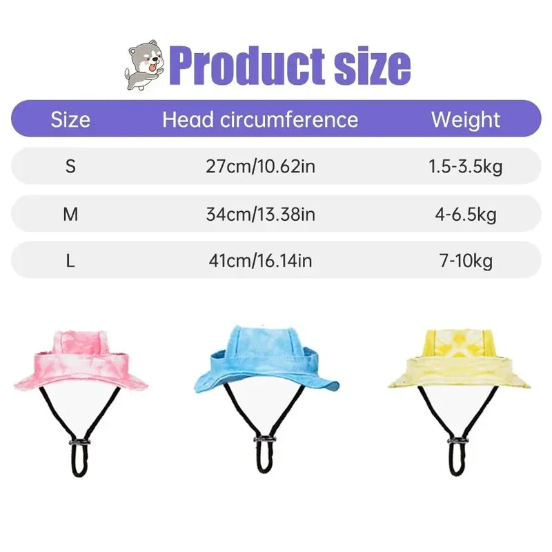 Pets Sun Hat with Ear Holes - Adjustable Baseball Cap for Dogs & Cats - Summer Outdoor Pet Accessory