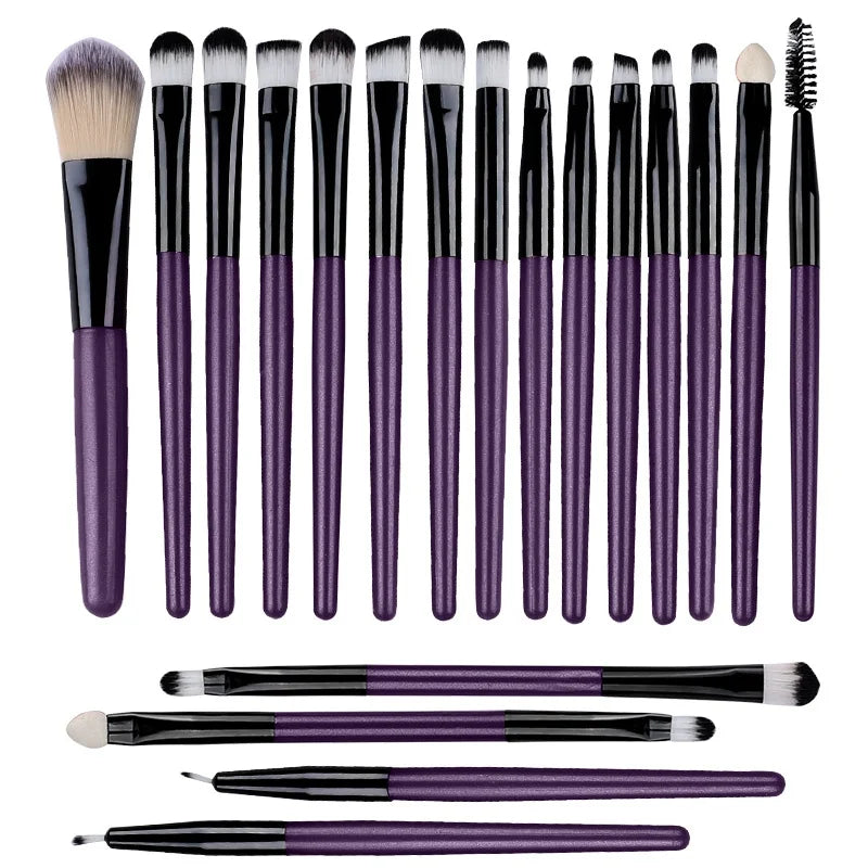 20-Piece Makeup Brush Set with Eyeliner and Eyebrow Brushes - Soft Bristles, Portable Cosmetic Tools