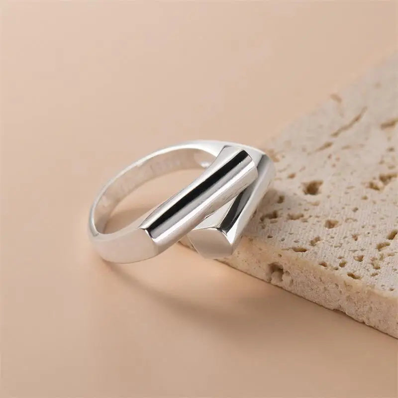 Geometric Cuff Finger Rings for Women Girls Elegant Fashion Jewelry Gift