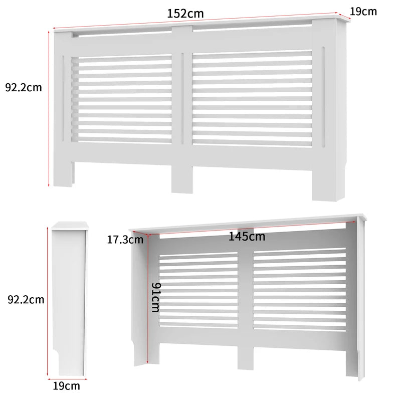Large Radiator Cover 36 Inch Tall MDF Screen with Grill Shelf for Home & Office