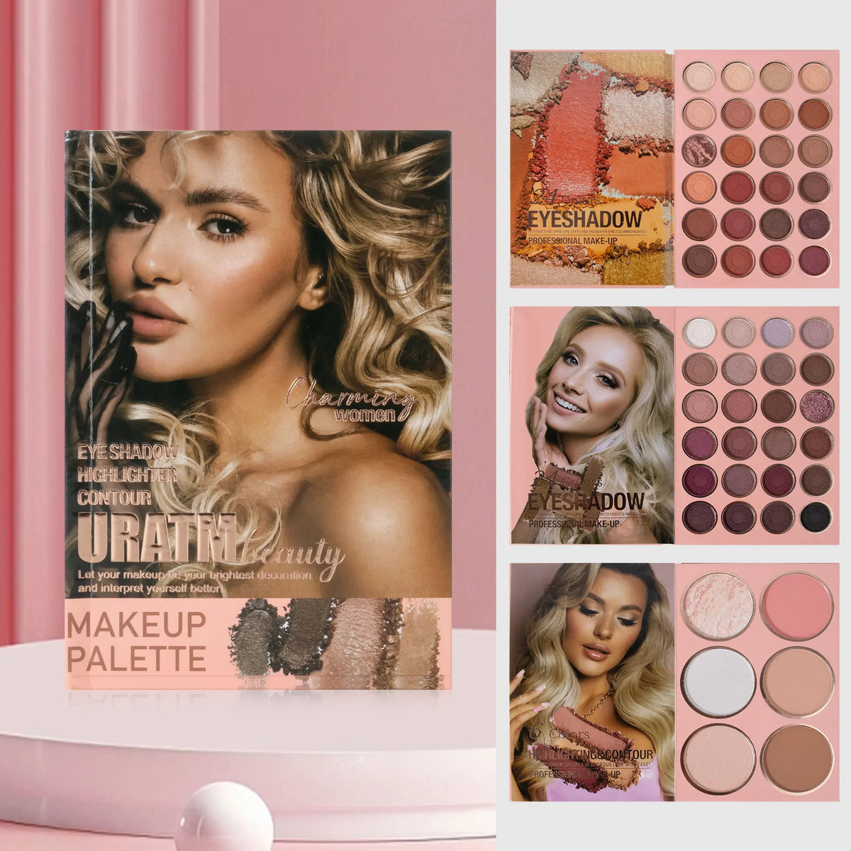 All-in-One Makeup Palette Book with 54 Colors for Face & Eye Cosmetics - Matte & Pearlescent Shades