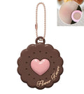 Cute Heart-Shaped Powder Compact with Blush & Highlighter - Portable Makeup Decor