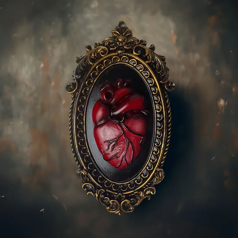 Resin Heart Wall Art Decor Gothic Style Wall Panels for Living Room & Halloween