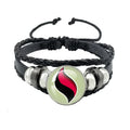 Anime Mega Stone Poke Snap Leather Bracelet with Glass Cabochon Adjustable Jewelry for Women Kids Gift