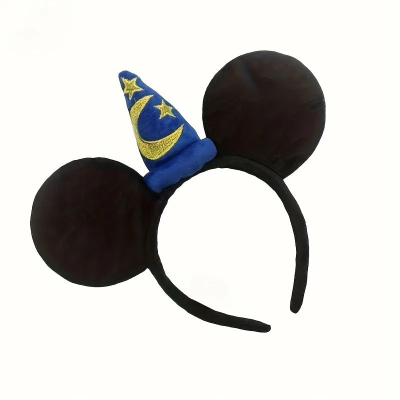 Kids Princess Headband with Minnie Mouse Ears and Star Crescent Design - Multiple Colors