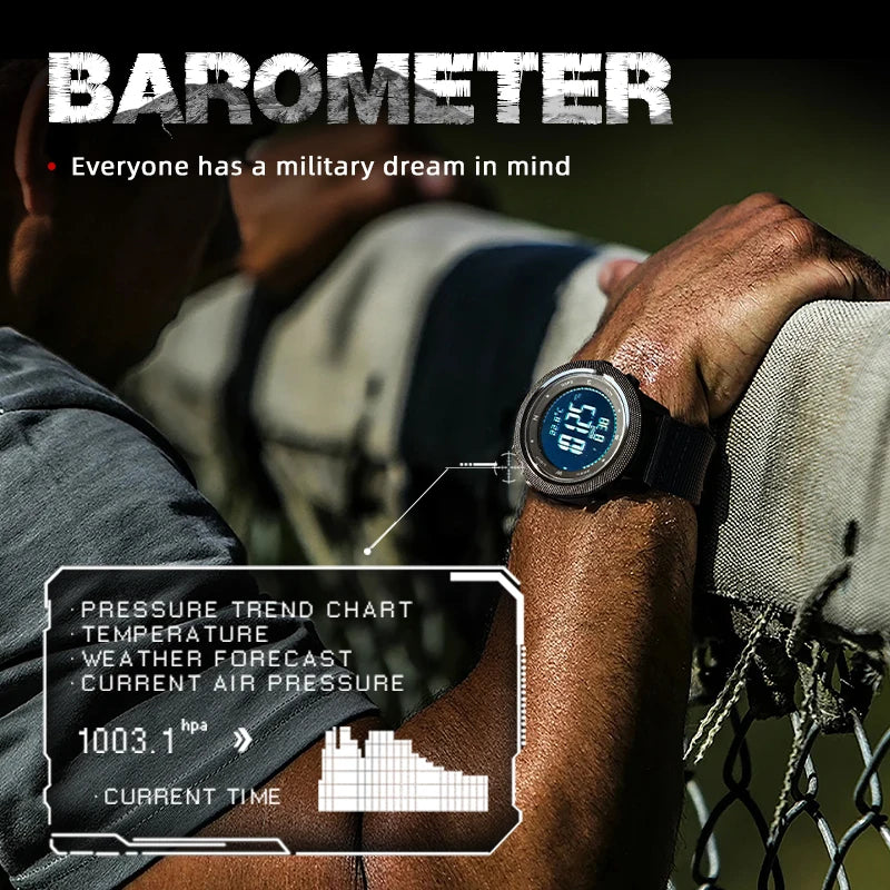 Men's Digital Watch with Altimeter Barometer Compass Waterproof 50M Sport Watch