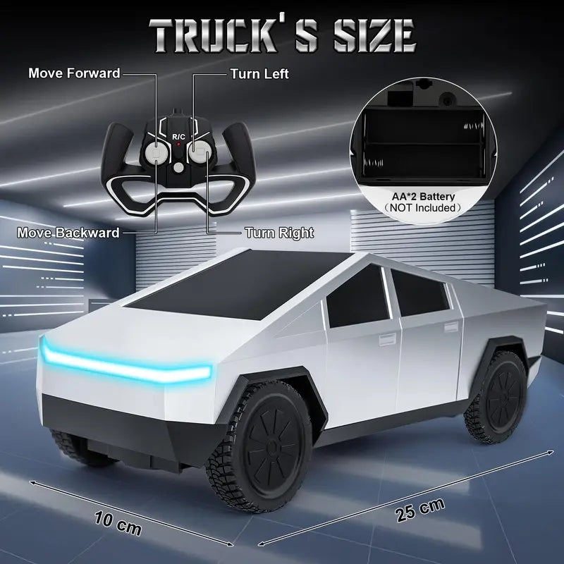 Remote Control Off-Road Truck - 4WD Wireless RC Car with LED Lights, 27MHz