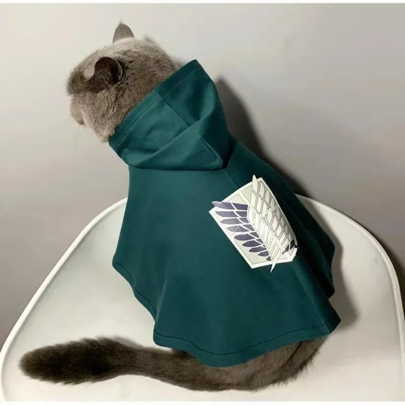 Anime Halloween Attack Titan Pet Cape Dog Cat Costume Cosplay Prop