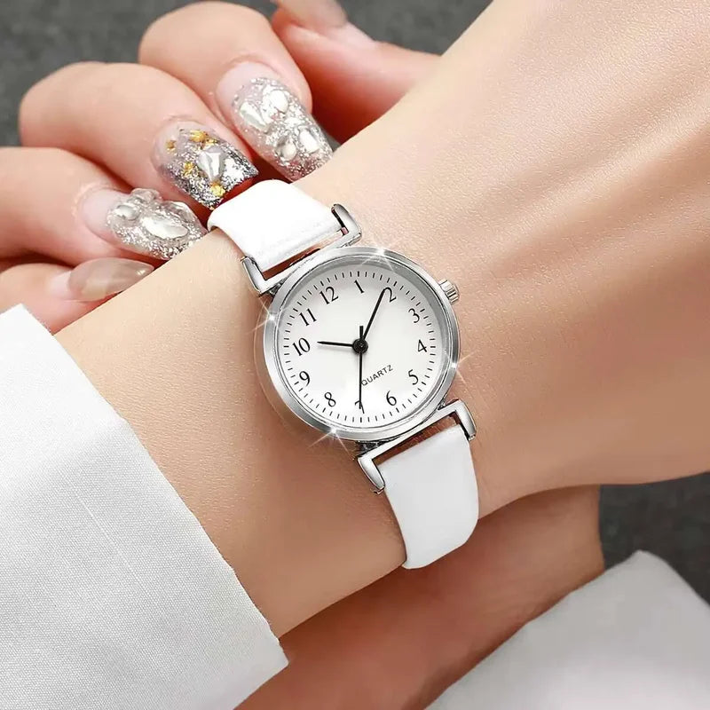 Fashion Women’s Leather Strap Quartz Watch Small Dial Multiple Colors