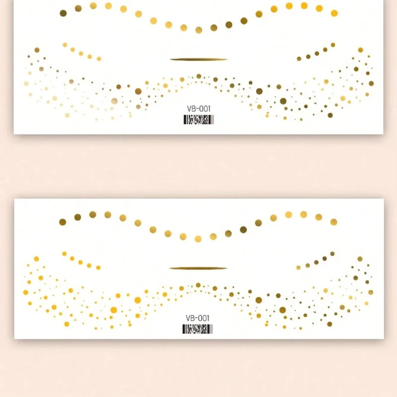 Gold Face Paint & Body Art Stickers Waterproof Party Makeup Decorations