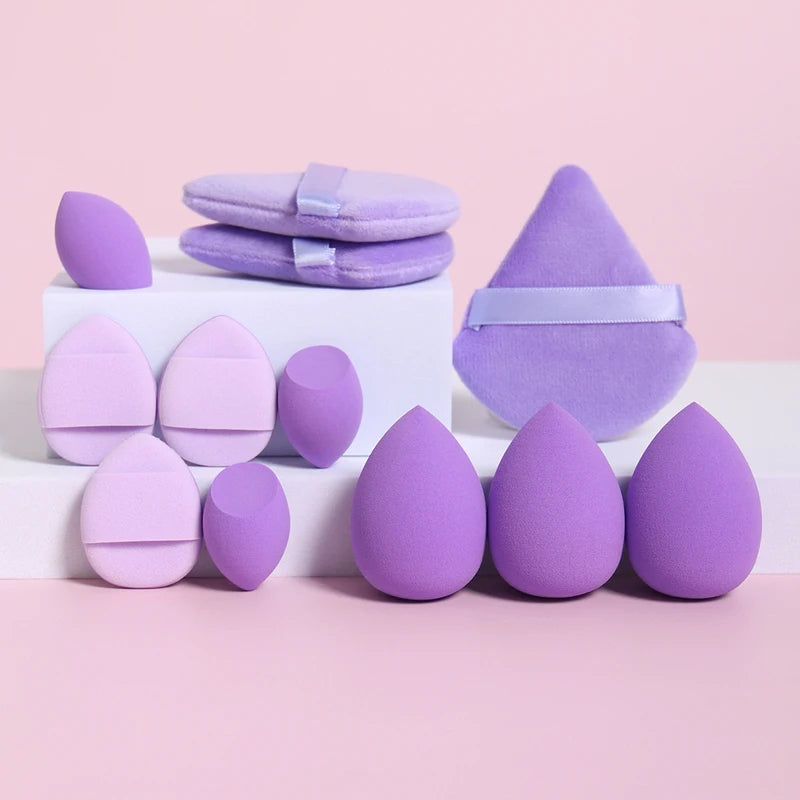 12-Piece Makeup Sponge Set with Powder Puffs, Beauty Eggs & Cushion Puffs