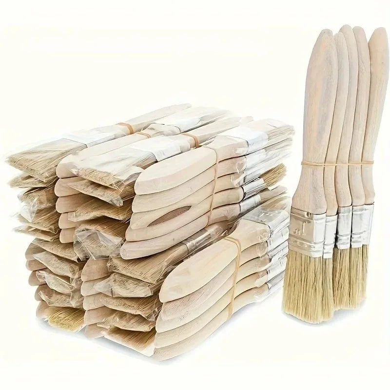 20Pcs Paint Brushes Set with Wooden Handles Durable Bristles for Painting and Home Projects