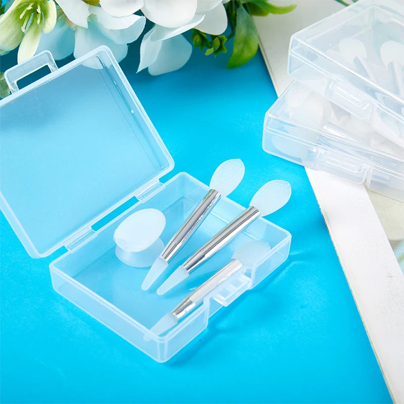 Silicone Lip Mask Brush Set with Dust Cover & Storage Box - 3 Pieces