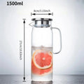 Borosilicate Glass Water Pitcher 1L 1.5L with Stainless Steel Lid Household Juice & Coffee Jug