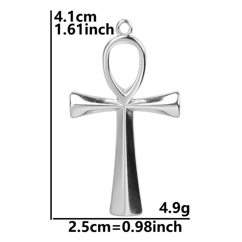 Stainless Steel Jewelry Chain Necklace with Cross Pendant for Women Men