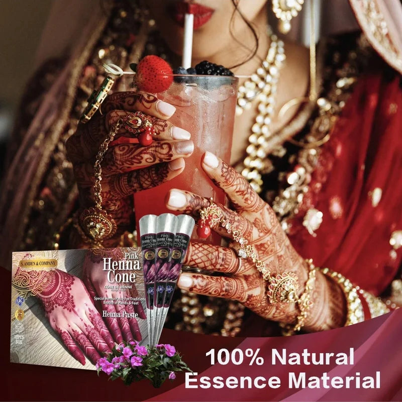 Festival Red Henna Cones for Body Art Waterproof Henna Paint - Creative Gift