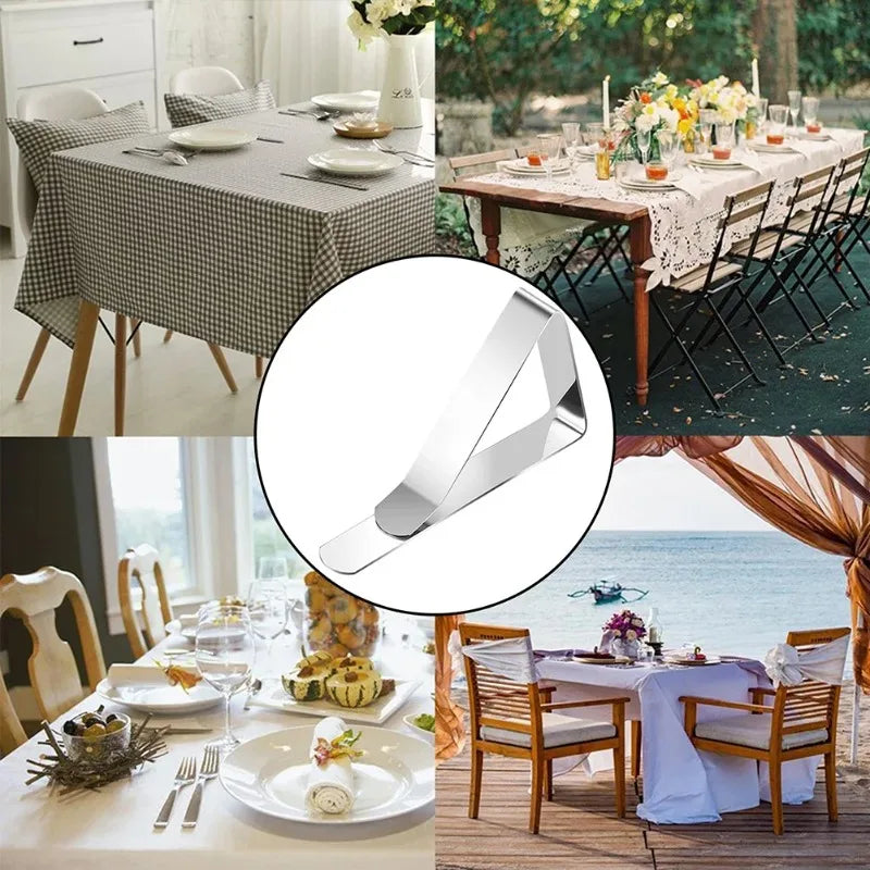 Heavy Duty Stainless Steel Tablecloth Clips Set - Strong Grip Picnic & Restaurant Holders