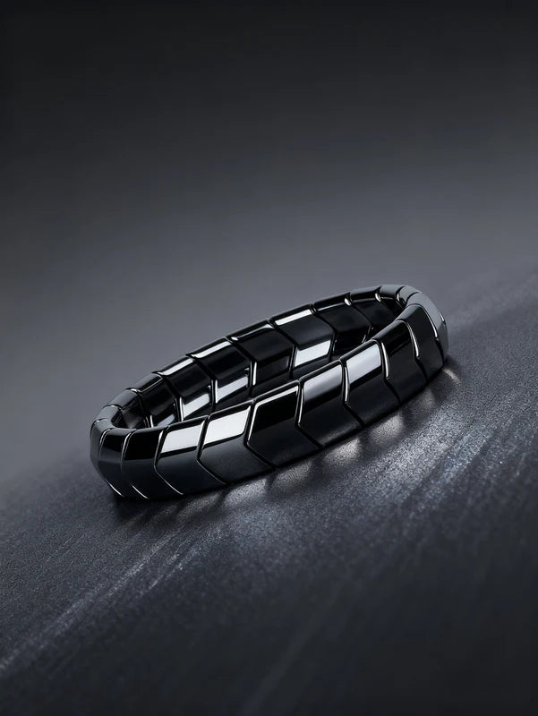 Men's Natural Hematite Arrow Beaded Bracelet for Vigor Protection Confidence