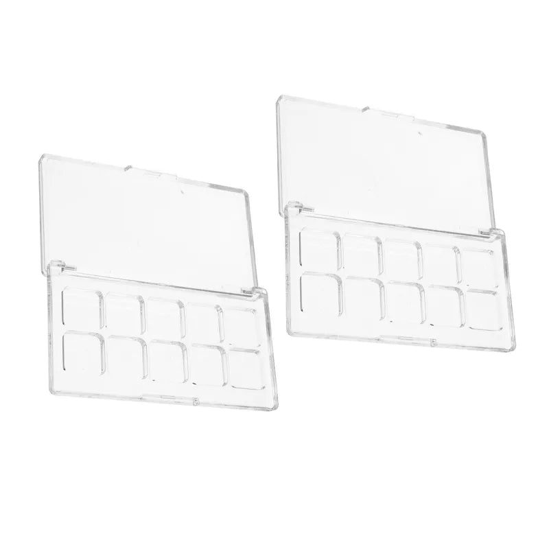 2Pcs Transparent Makeup Organizer Palettes Lipstick & Eyeshadow Storage Box