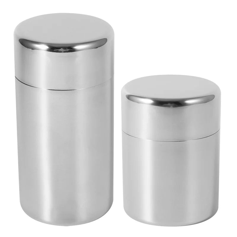 Stainless Steel Tea Canister Set with Lid - Food Storage Containers for Tea Coffee Sugar