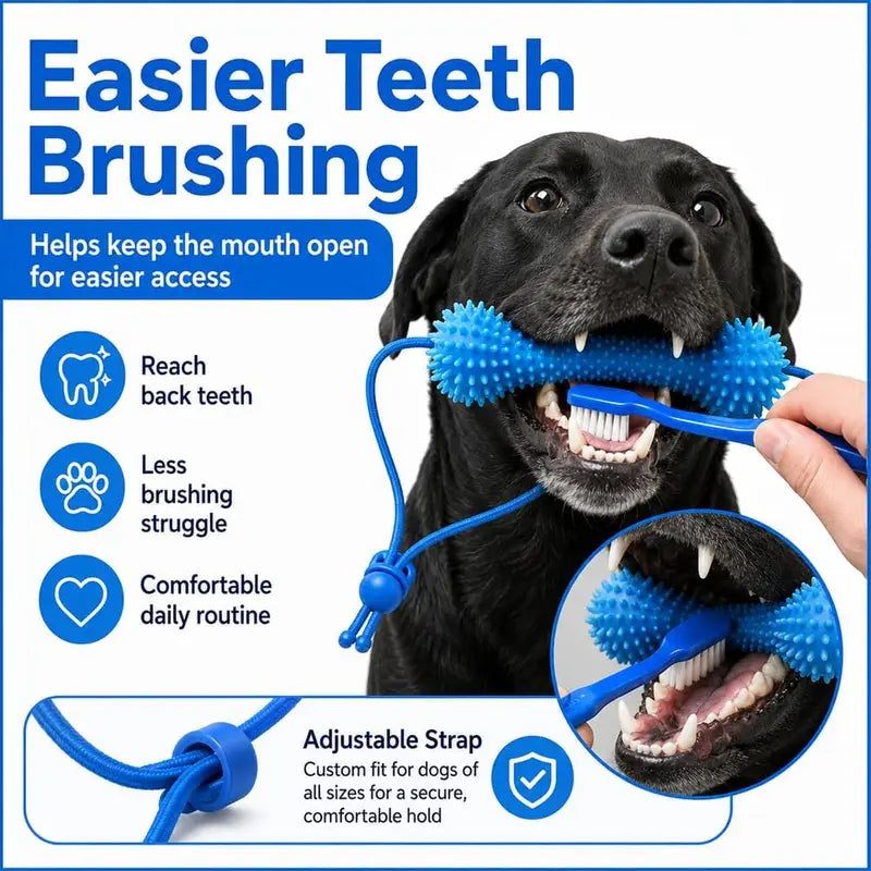 Dual-Action Dog Dental Chew Toy for Teeth Cleaning and Brushing