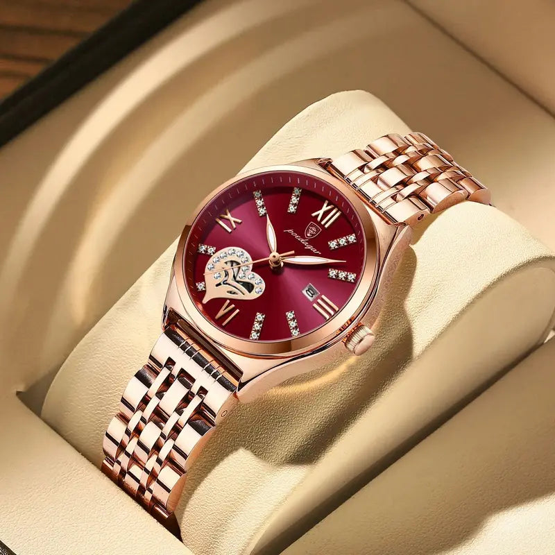 Luxury Waterproof Luminous Quartz Women's Wristwatch - Stainless Steel Elegant Fashion Watch