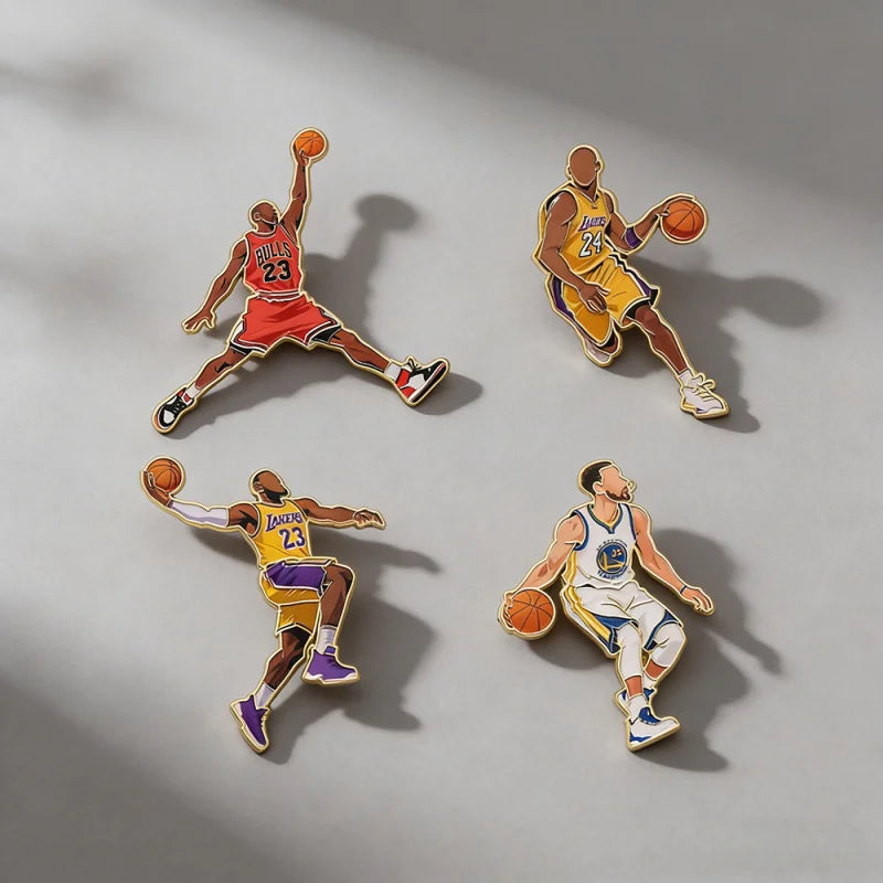 Basketball Enamel Pin Set - Sports Fan Badge Brooches for Sports Events & Parties