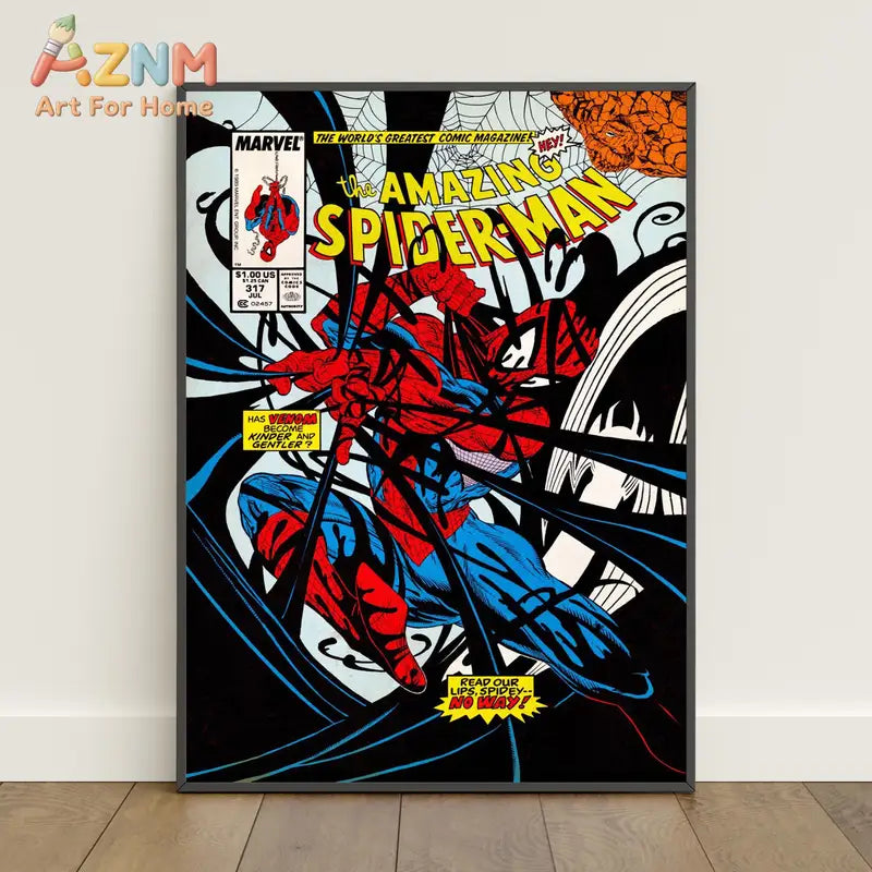 Spider-Man Comic Book Wall Art Poster - Canvas Print for Home Decor