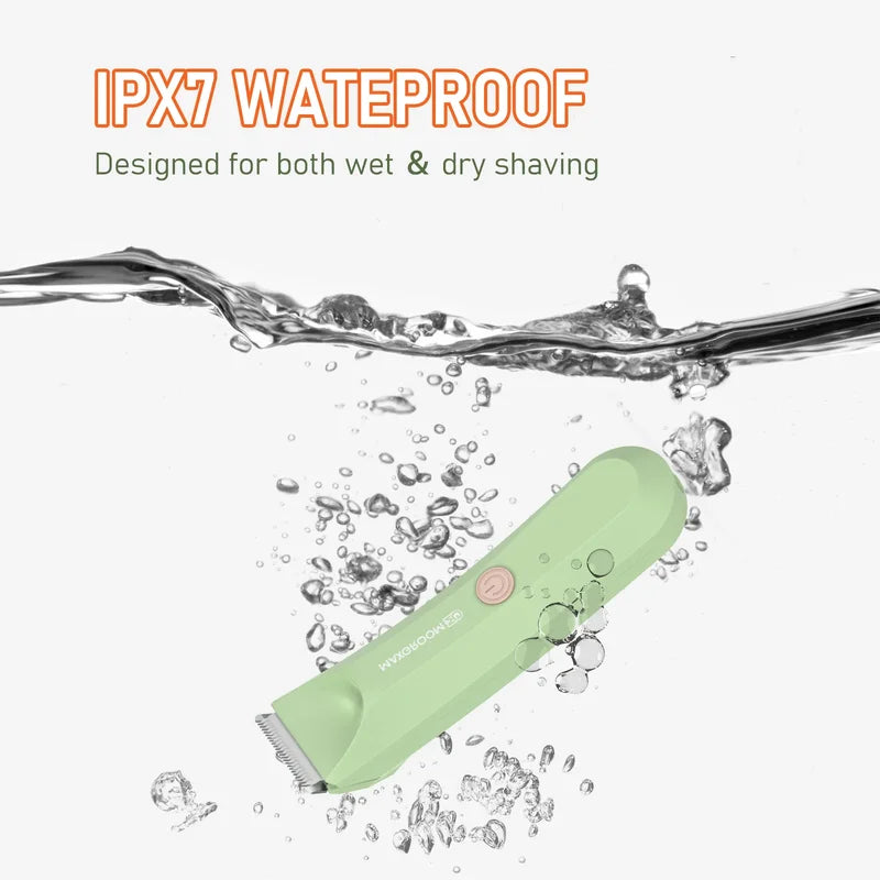 Men's Body Hair Trimmer Electric Razor Waterproof with Ceramic Blades