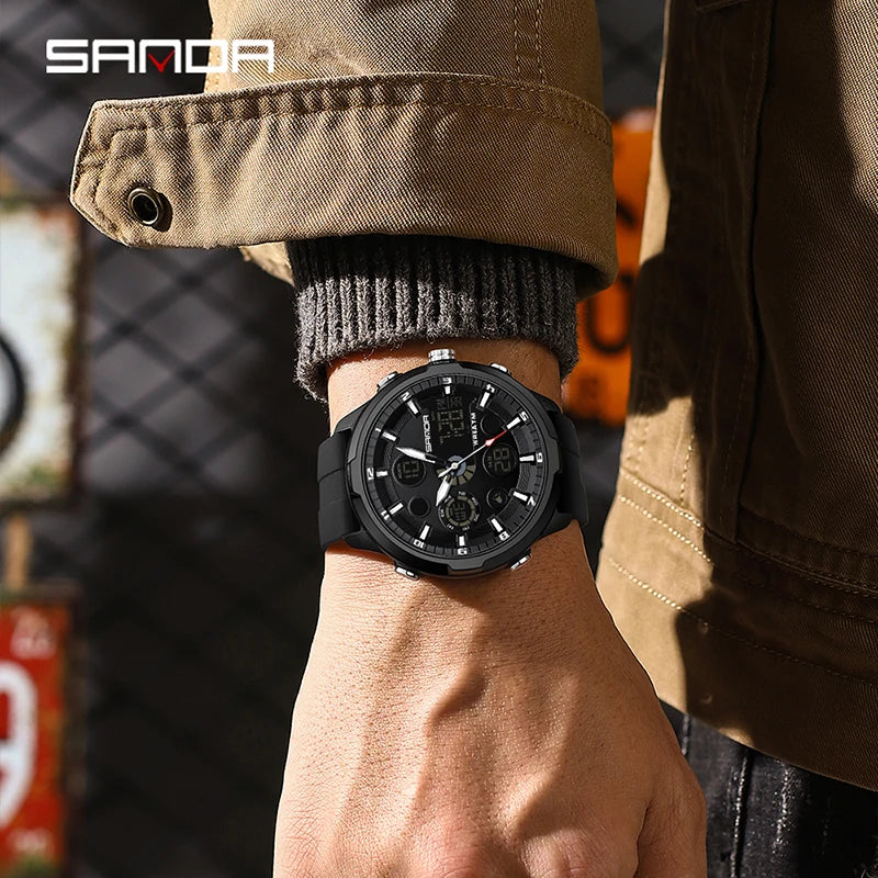 Digital Military Sports Watch for Men - Waterproof Quartz Wristwatch