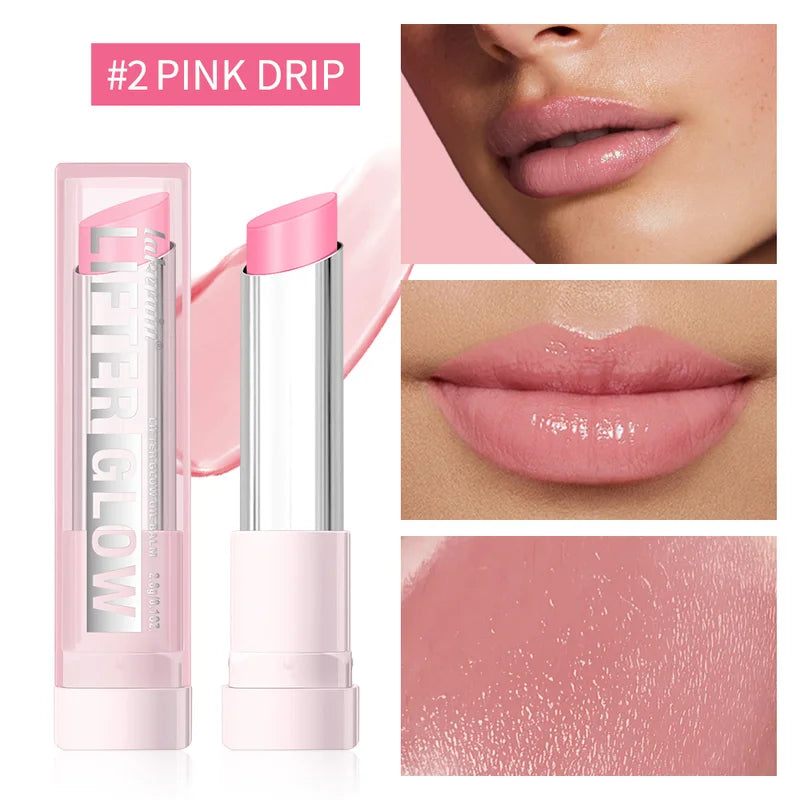 Hydrating Lip Oil Balm with Hyaluronic Acid & Glossy Finish - 24HR Moisturizing