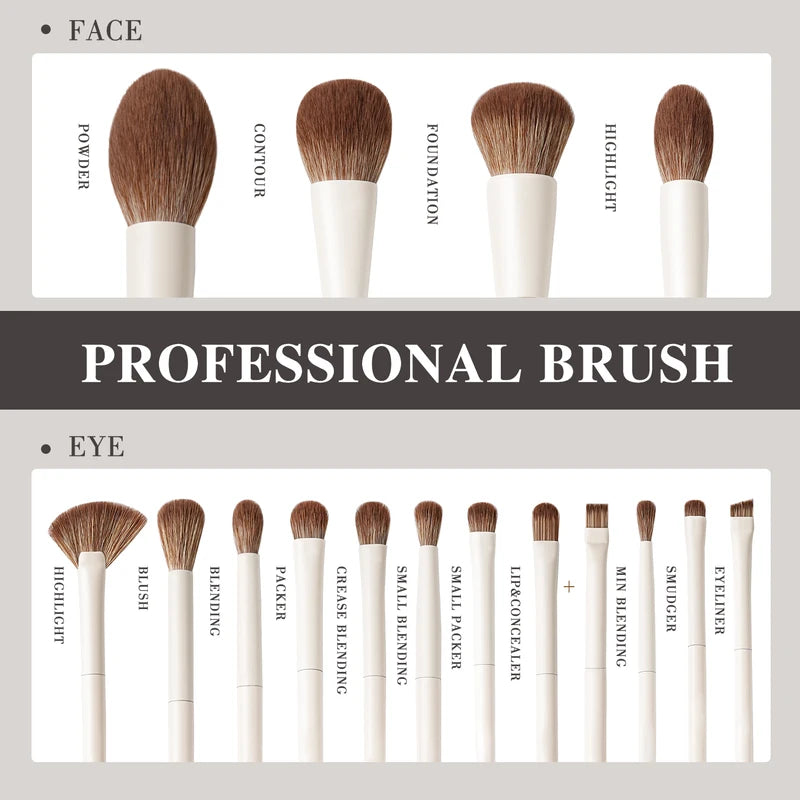 15-Piece Makeup Brush Set with Synthetic Hair - Foundation, Eyeshadow, Blush, Contour & Highlight Brushes