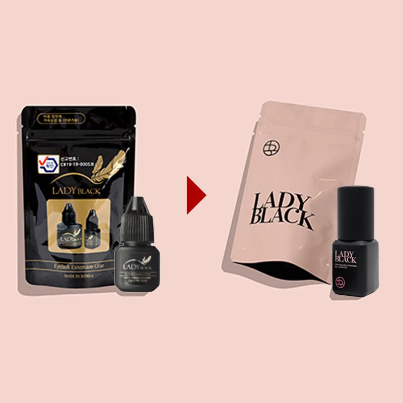 Korean Fast-Drying Strong False Eyelash Extension Glue 5ml - Black