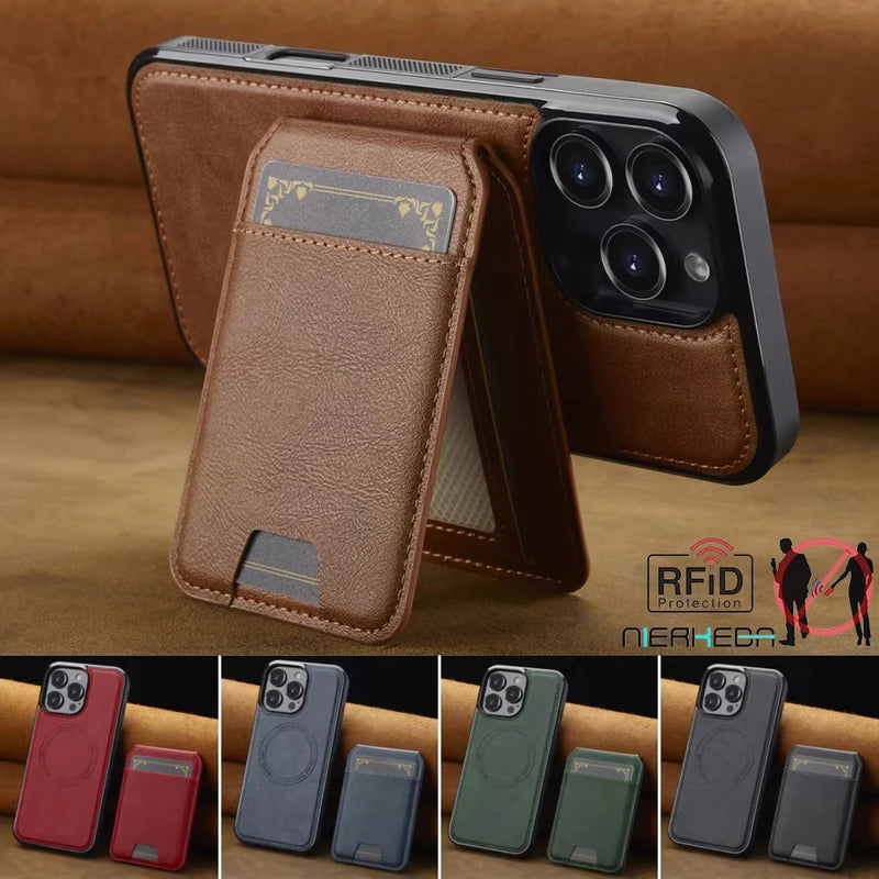 2-in-1 Detachable Leather iPhone Case with Card Pocket and Magnetic Cover