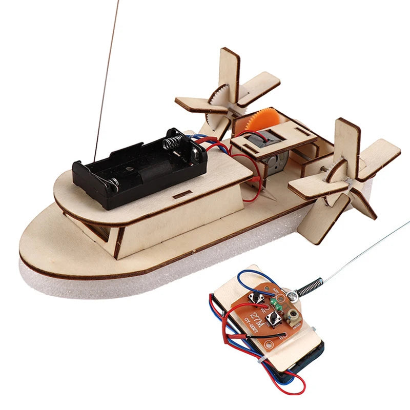 Educational DIY Wooden Boat Model Kit for Kids STEM Science Experiments