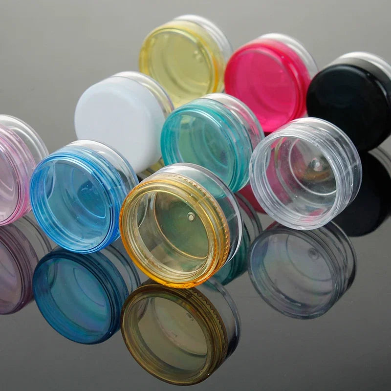 Mini Cosmetic Sample Jars 3g Plastic Containers for Lip Balm Eyeshadow Cream