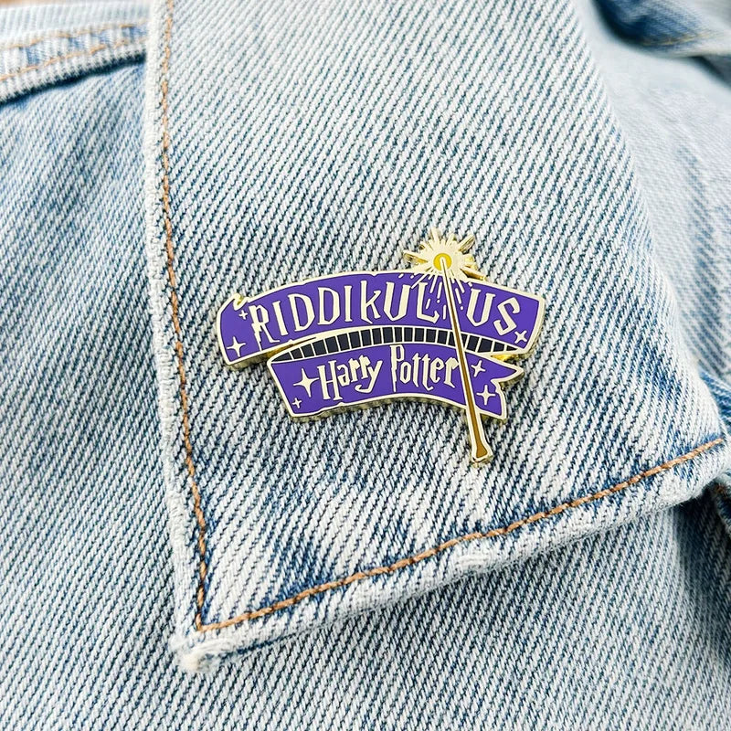 Fantasy Literary Enamel Pin Badge - Riddikulus Magic Spell Brooch Gift