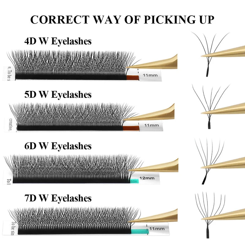 Automatic W Shape Flowering Eyelash Extensions 3D-8D Soft Light Full Dense