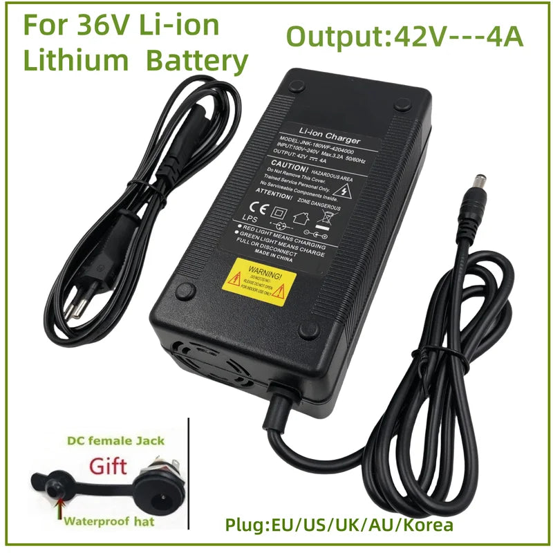 36V 42V 4A Li-ion Battery Charger for Electric Bike & Power Tools