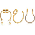 3Pcs Fake Nose Ring Set Magnetic Septum Hoop No Piercing Stainless Steel