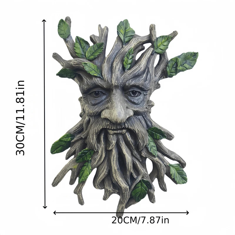 Wooden Tree Spirit Decor Pendant for Halloween and Christmas Garden Yard