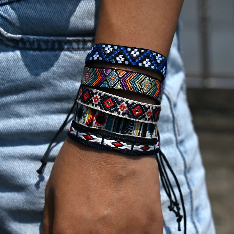 10Pcs Handmade Nepal Rope Charm Bracelets for Women Bohemia Jewelry Set